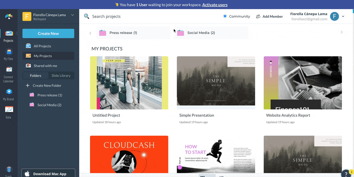 how to duplicate the report in Visme