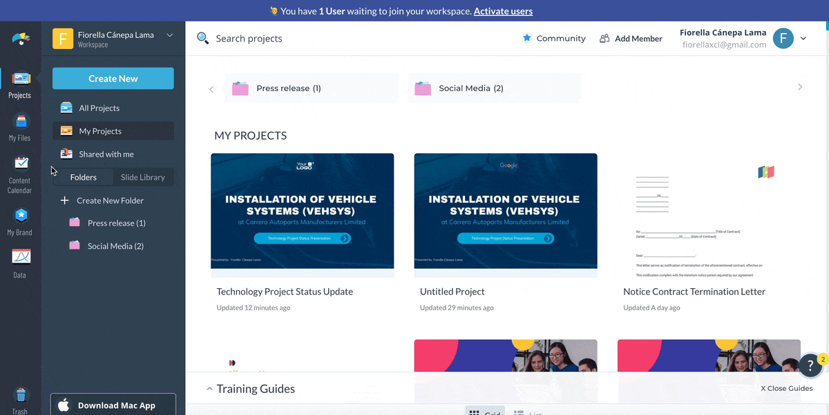 Visme analytics