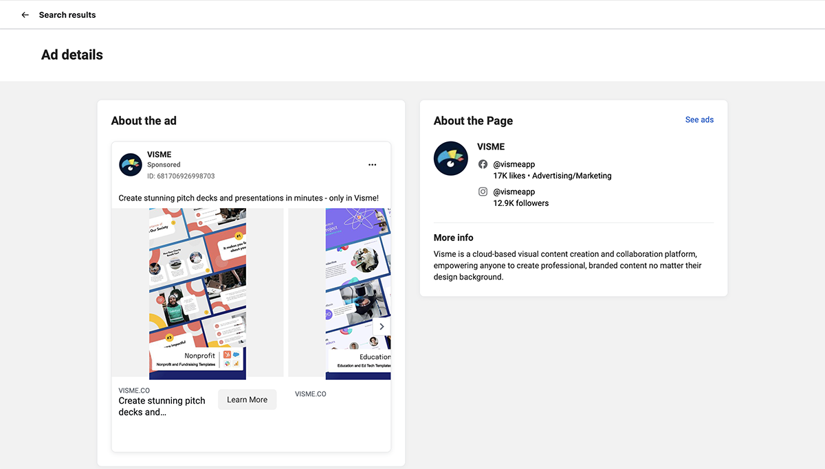 social selling - Visme ad