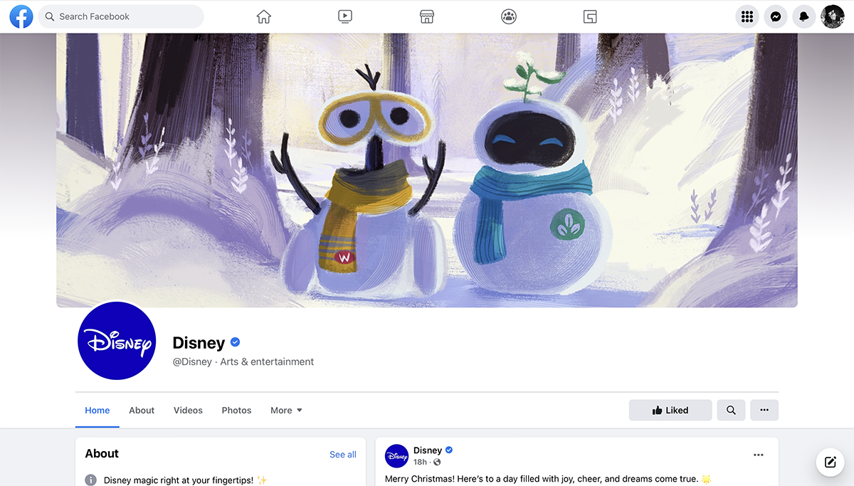 Social selling - Walt Disney Facebook page