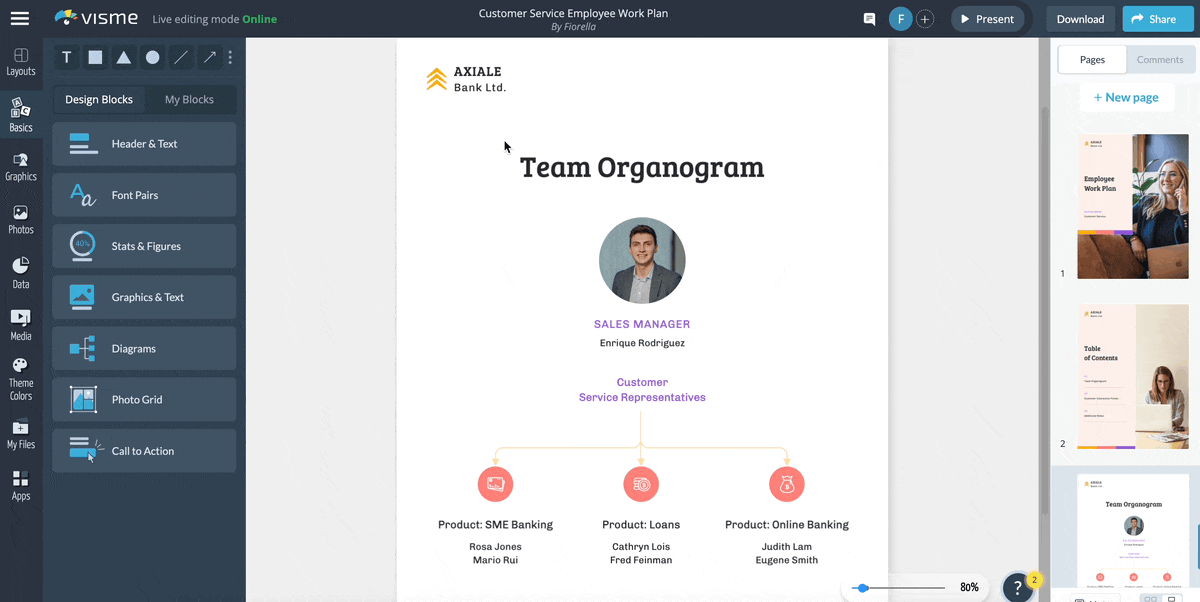Work plan template - how to edit existing text and change a template's background color.