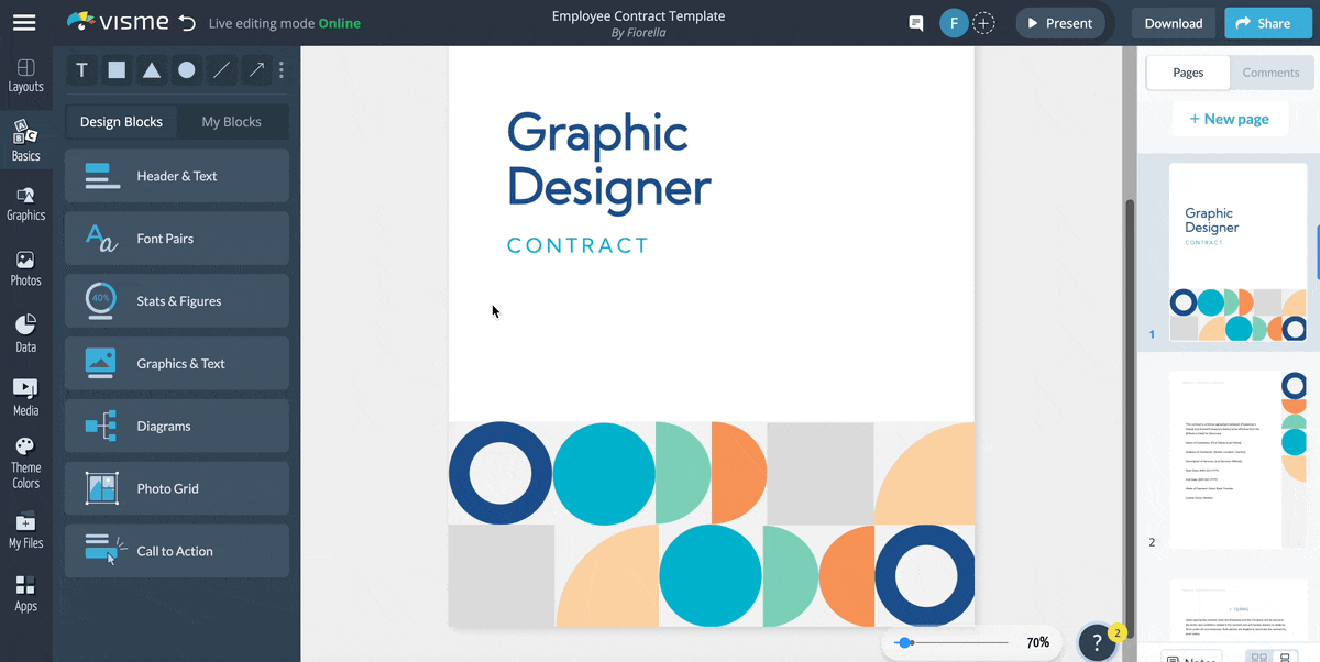 what does hr do - changing color and shapes in Visme