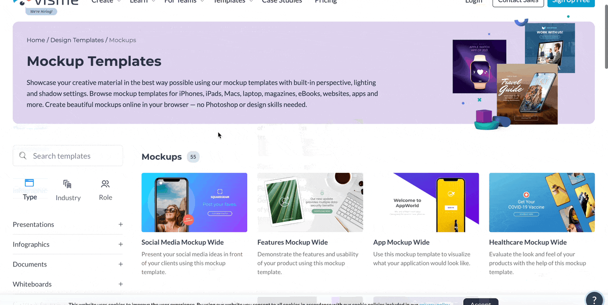 mockup website design - GIF of mockup template library