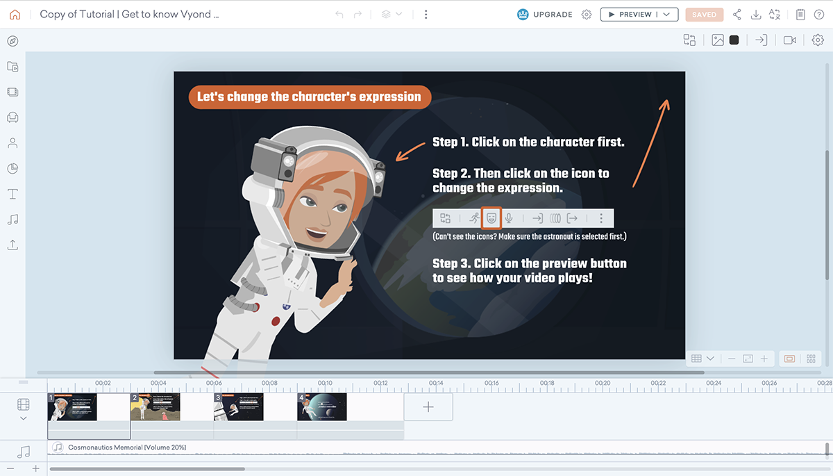 video presentation software - vyond interface