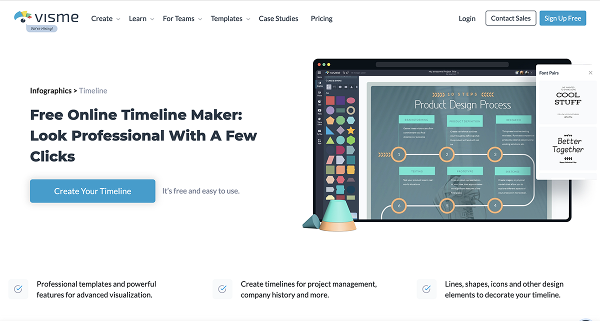 time management tools - Visme timeline
