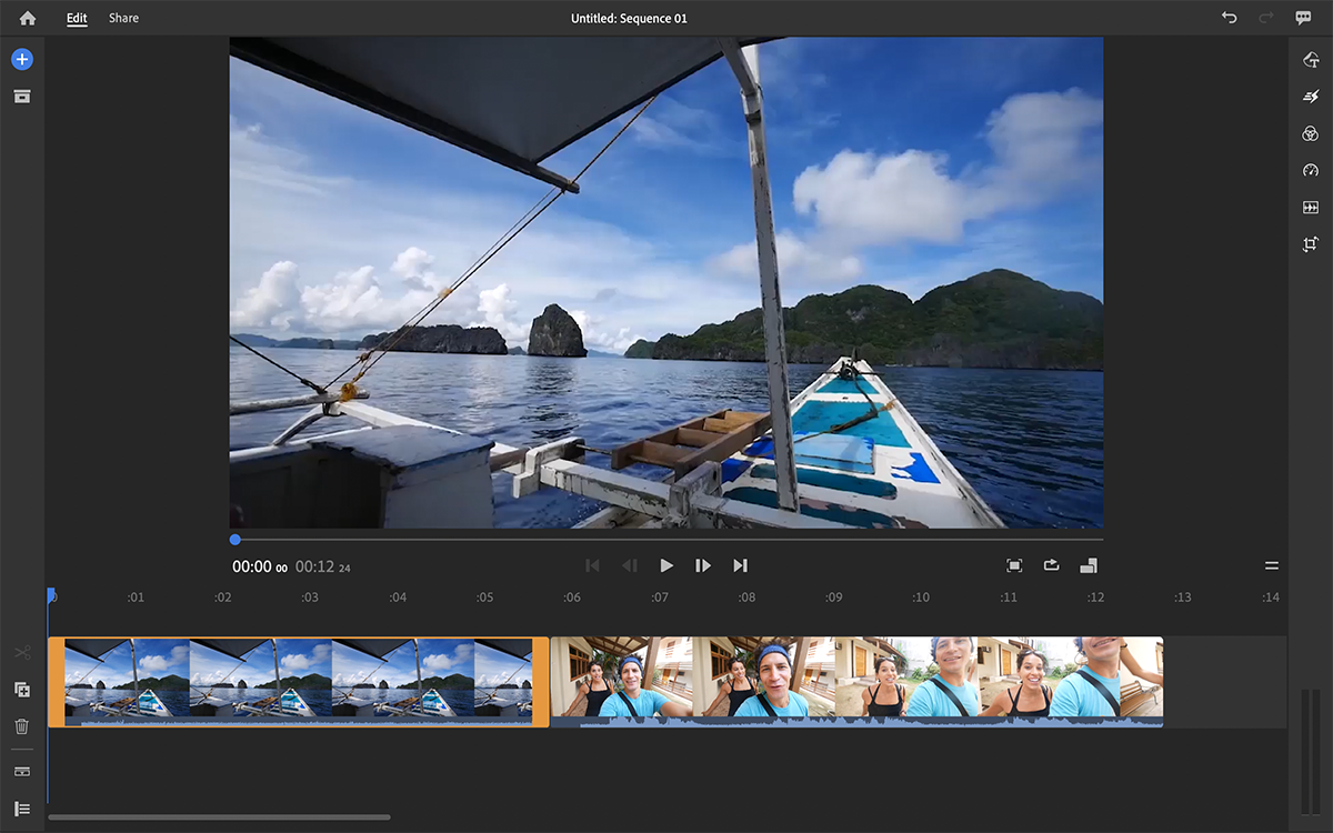 video presentation software - Adobe Premiere Rush interface