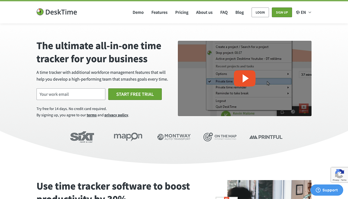 time management tools - DeskTime Home Page