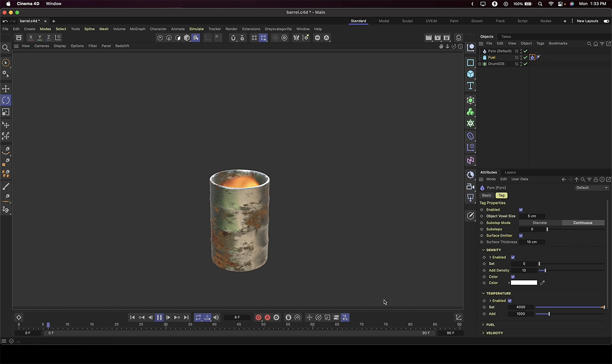 animation software - Cinema 4D interface