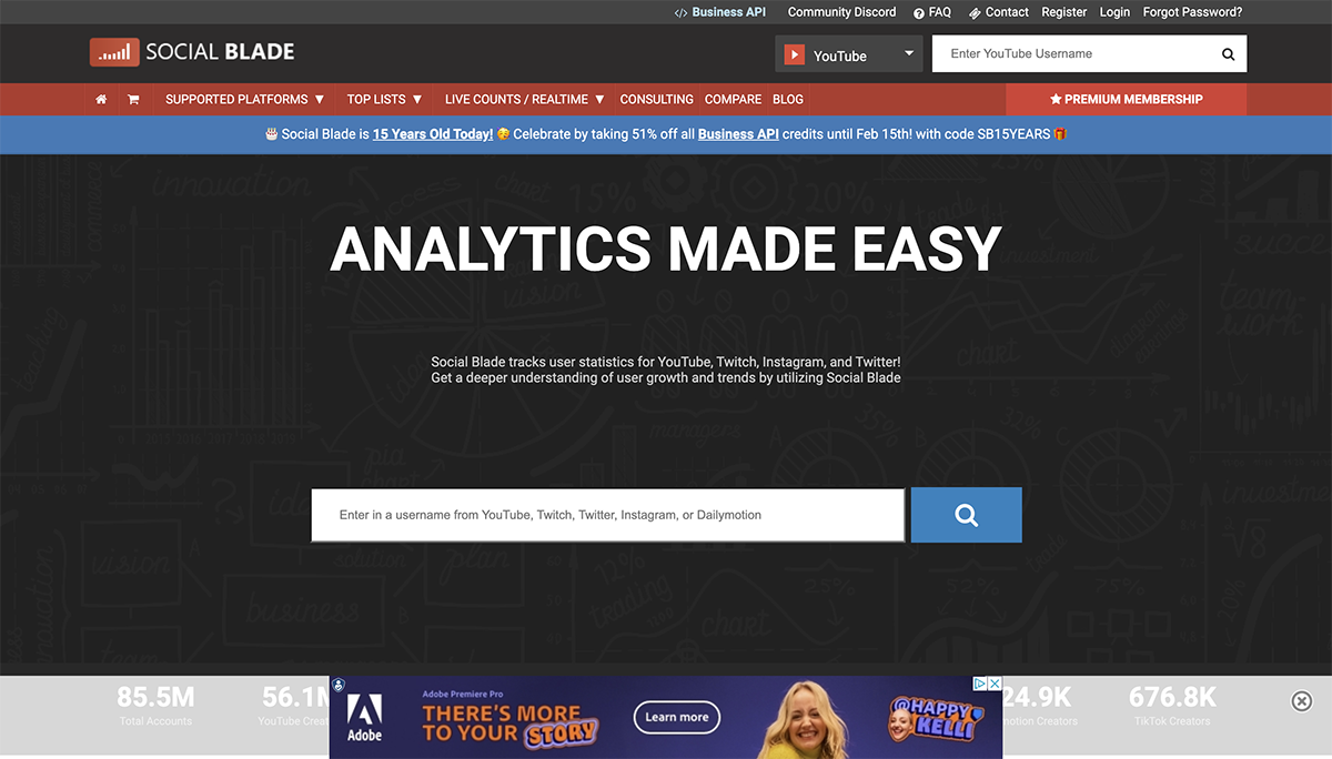 Social Media Competitor Analysis - Social Blade