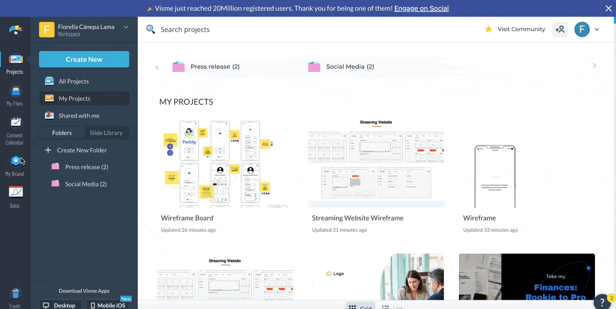 GIF of setting up brand Kit in the Visme editor