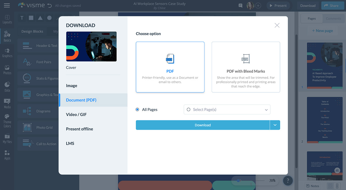 Download Lead magnets in PDF using Visme
