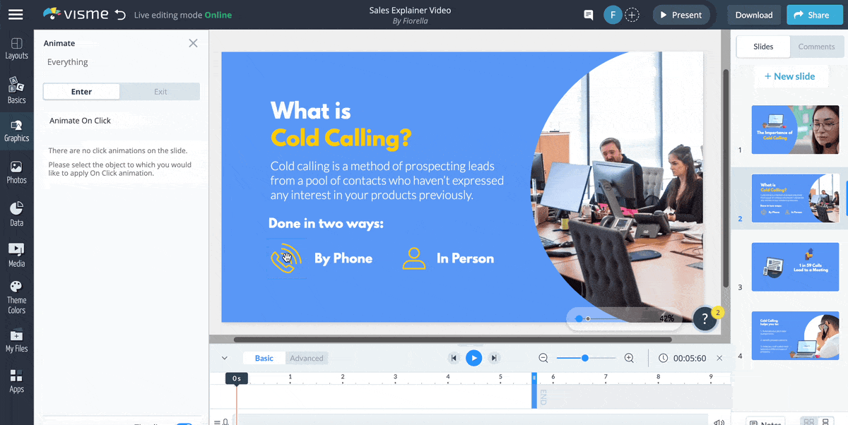 adding interactive elements to video in Visme