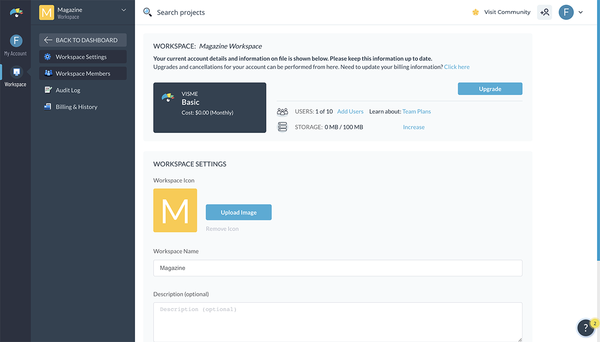 Customize your workspace to help you and your team quickly identify it.