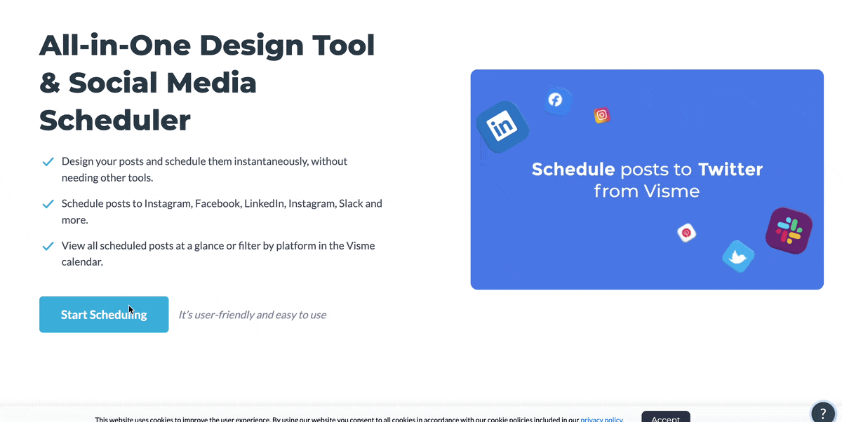 Visme content scheduler