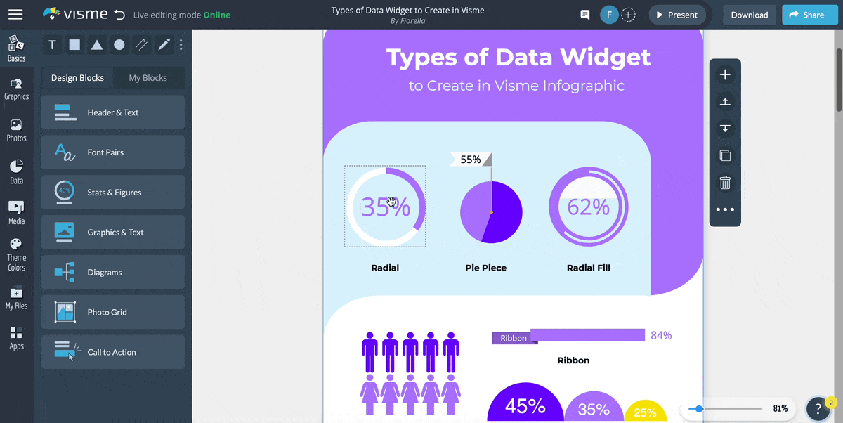 business report - Animating objects in Visme