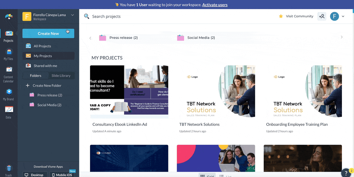 schedule social media posts - Choose Visme template