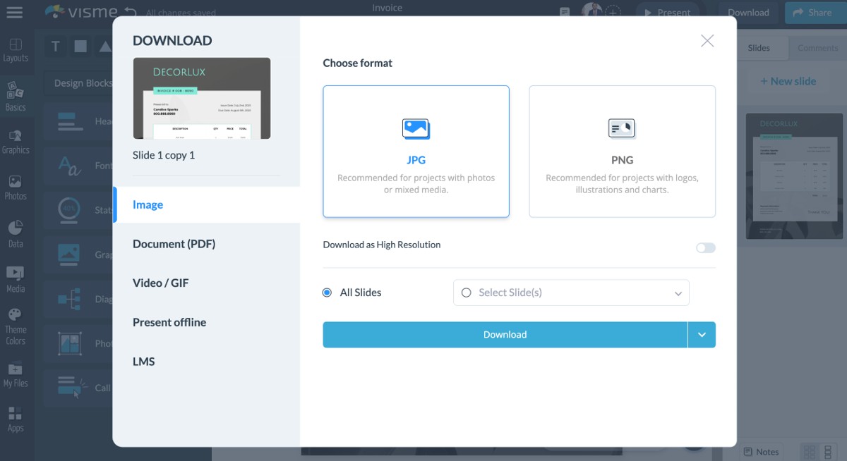 Download and share your invoice