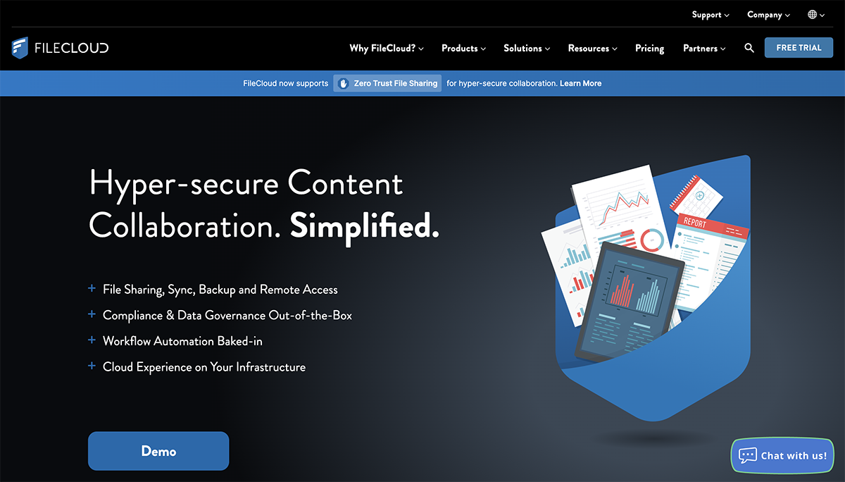 Filecloud homepage