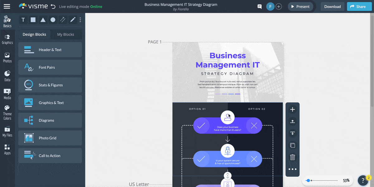Visme animation feature