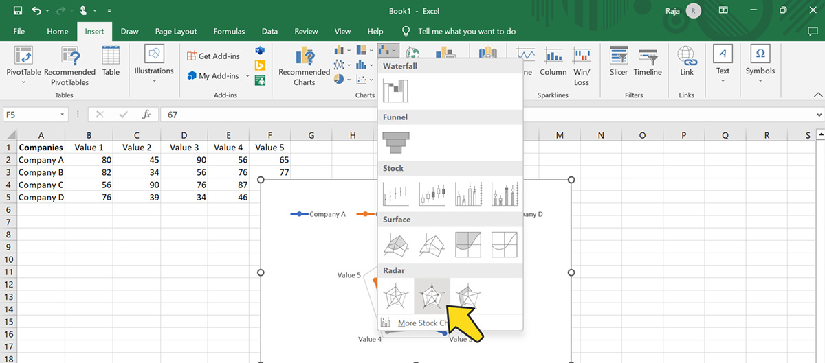 Change data markers in a line, scatter, or radar chart - Microsoft