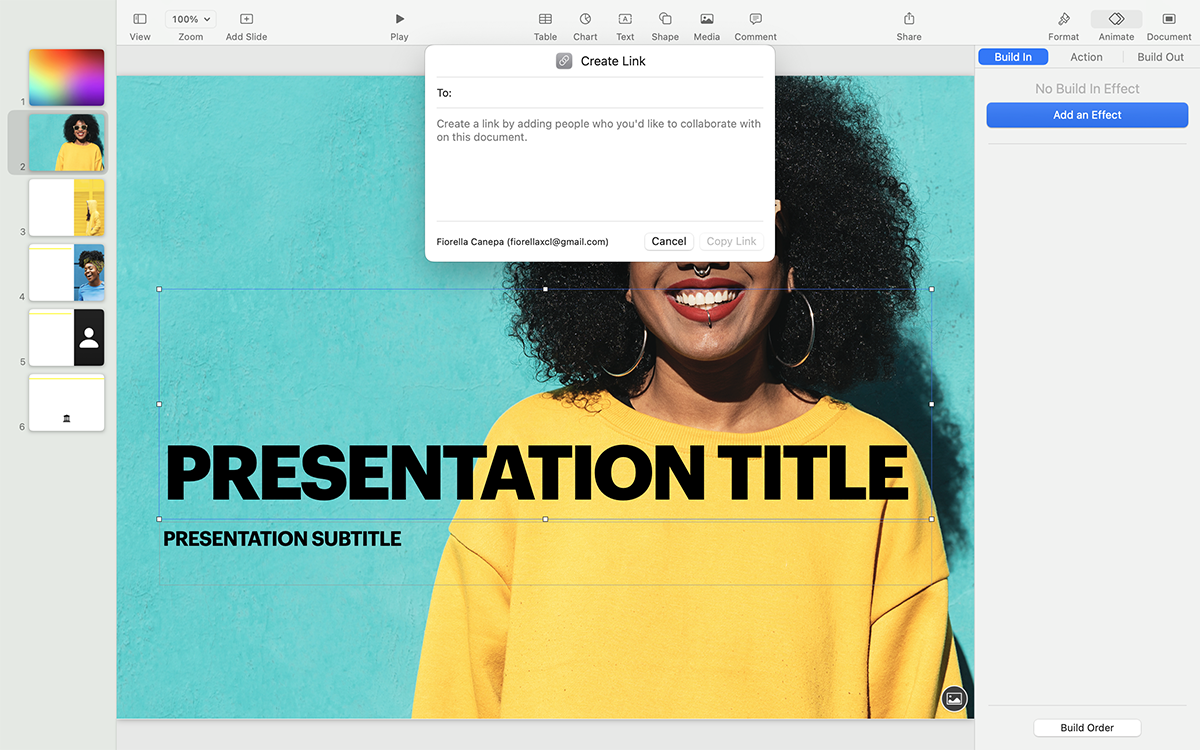 best presentation software - Collaboration features in Keynote.