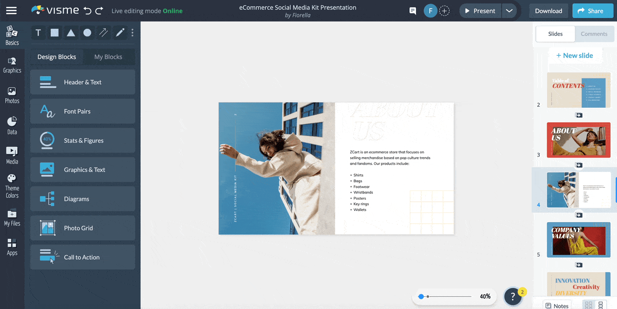 a GIF of Visme's AI image generator in action