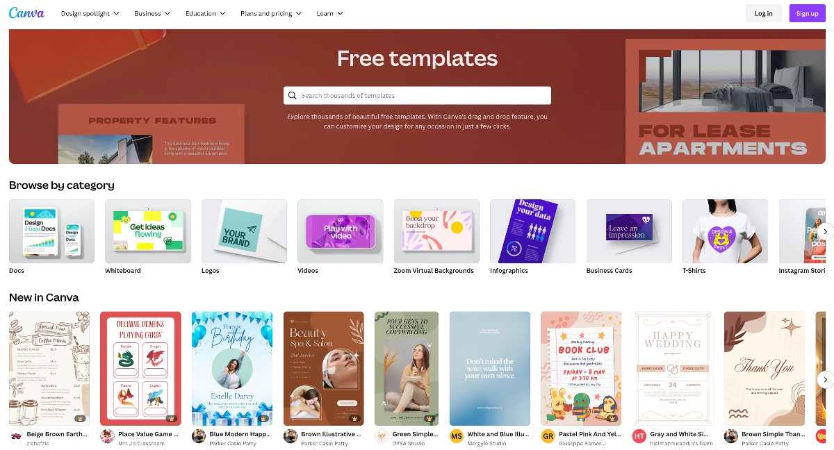 best presentation software - canva templates