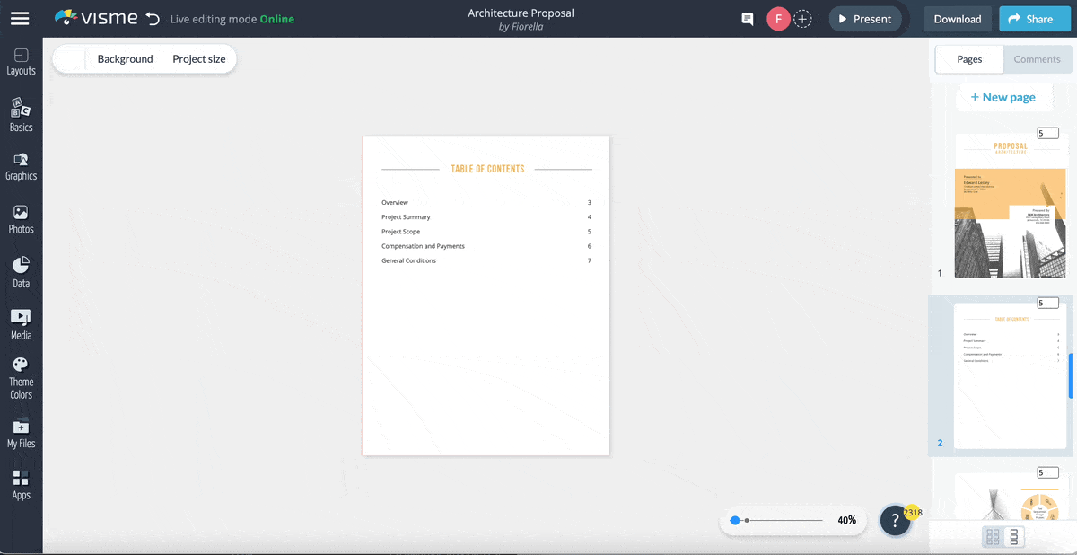 a GIF of Visme's AI-image generator tool
