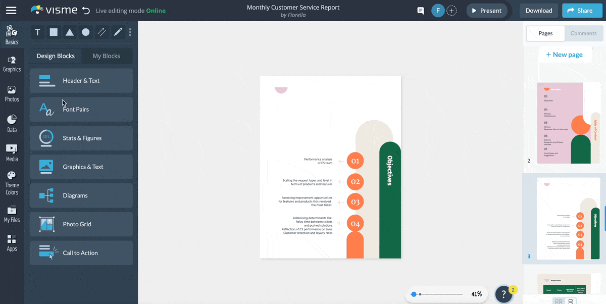 business report template - a gif Visme's image generator