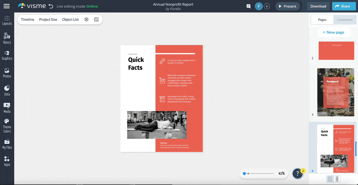 business report templates - a GIF showing how the shortcut feature works
