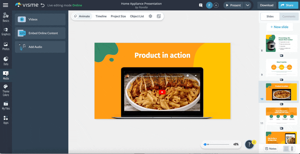 a GIF of Visme's collaboration feature