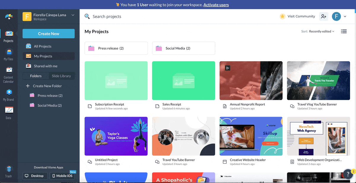 a GIF of choosing a payment receipt