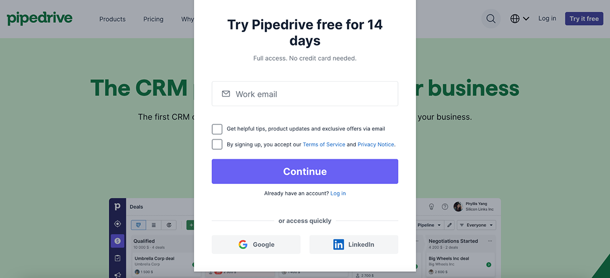 lead magnet checklist - free trial or demo example