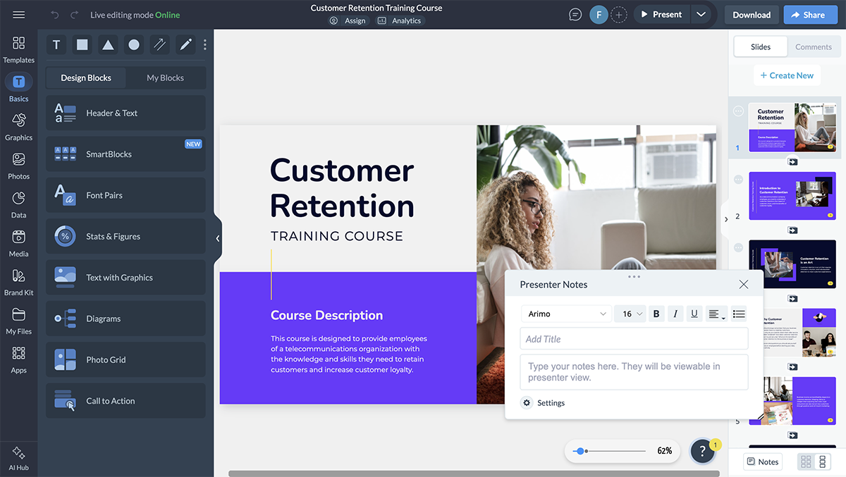 Visme presenter notes 