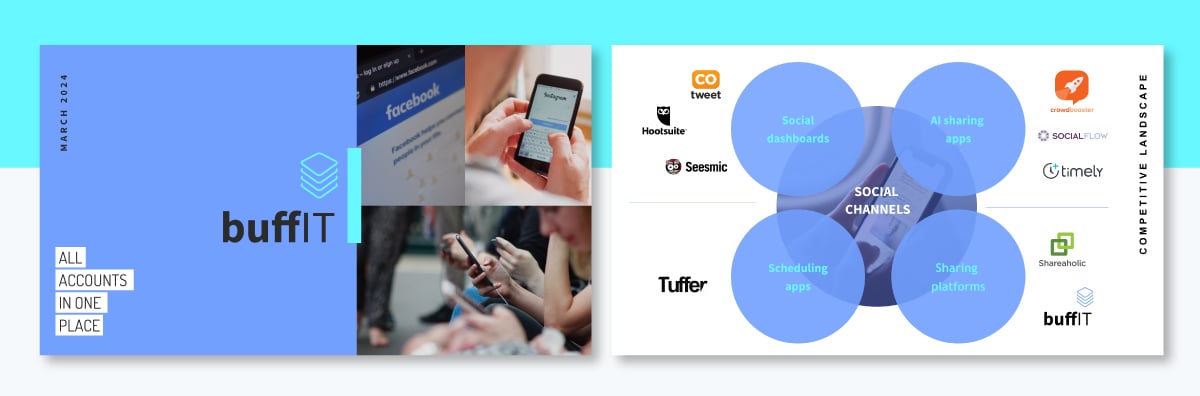 example of a competition slide pitch deck - Buffer’s competitor slide design