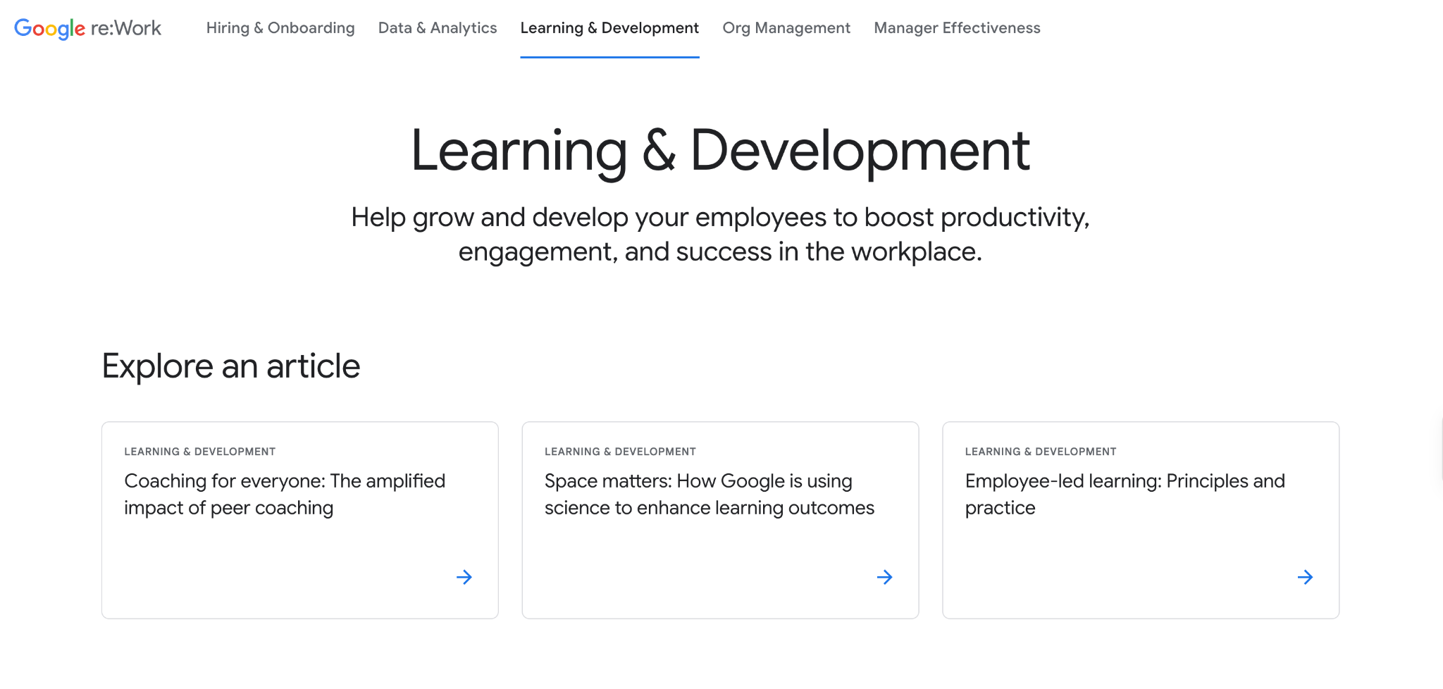 training and development - Google