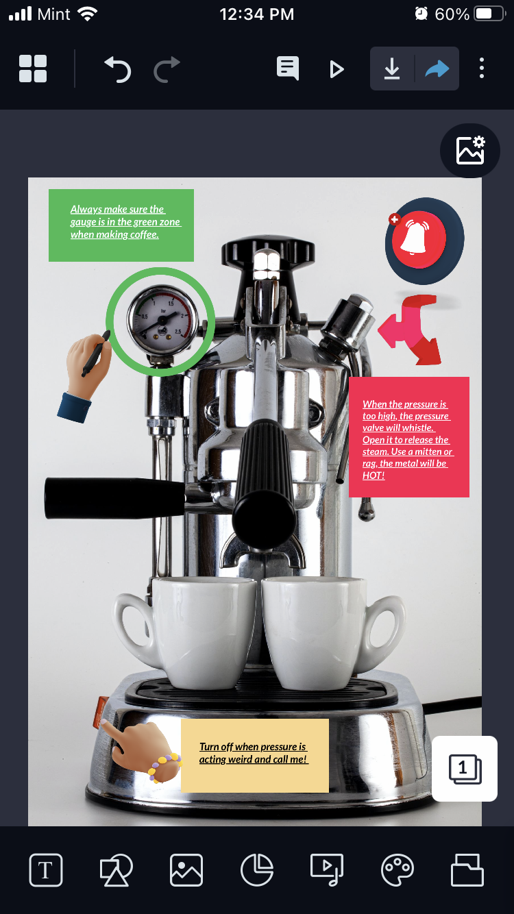 a screenshot of adding text to image in Visme