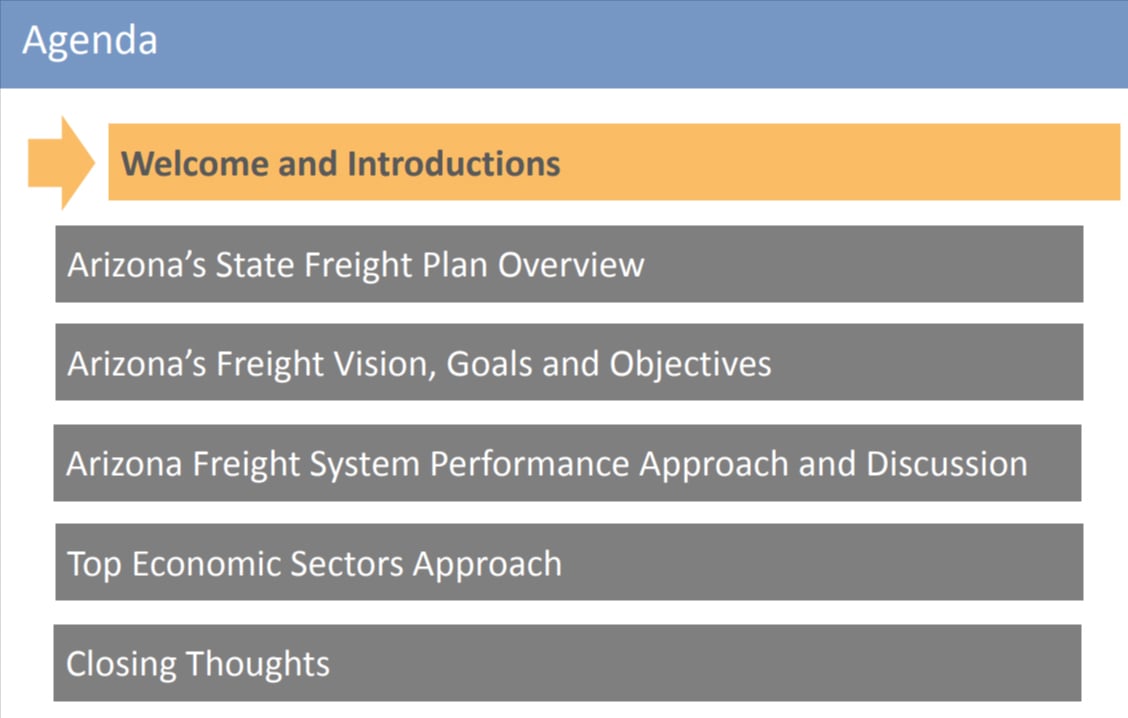 Adot project kickoff meeting - Agenda Slide