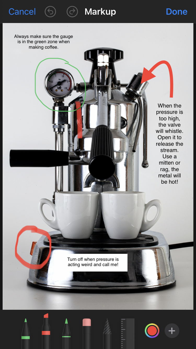 Add text and customize your image in markup