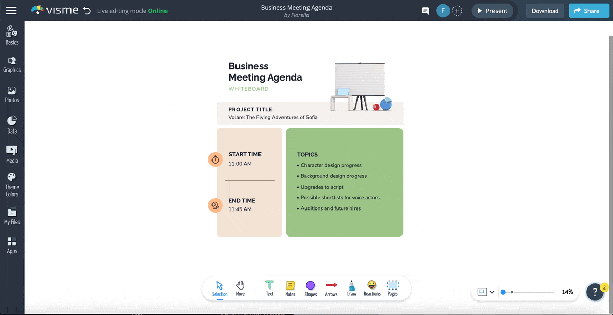 a GIF of leaving comments or leaving sticky notes with comments on a whiteboard