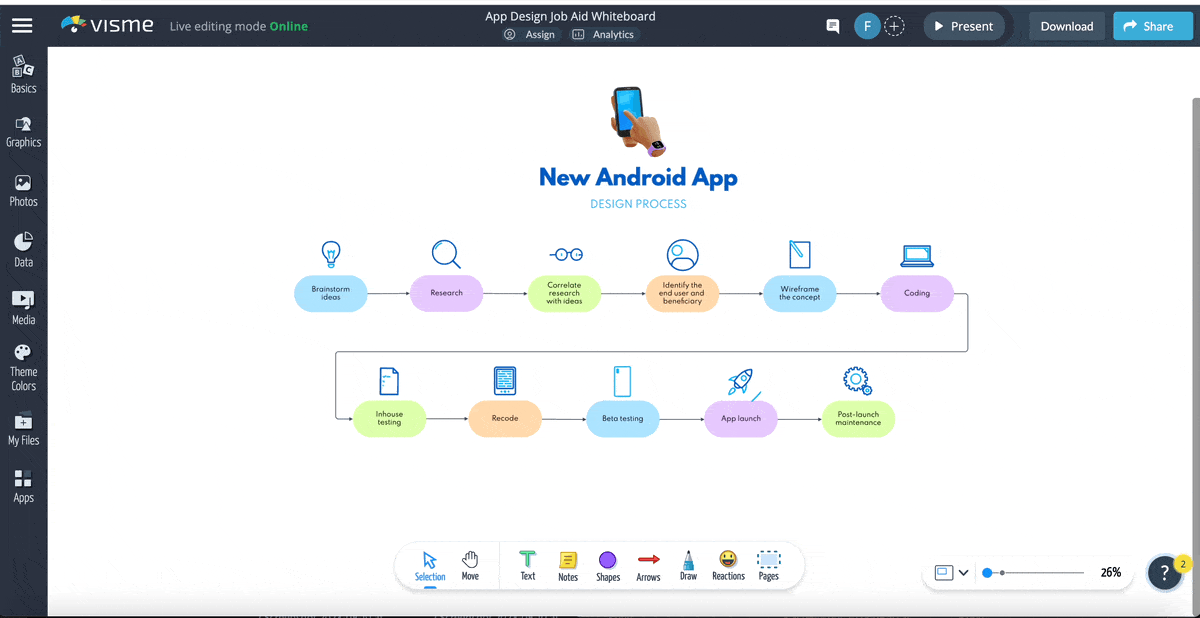 Visme's collaboration features