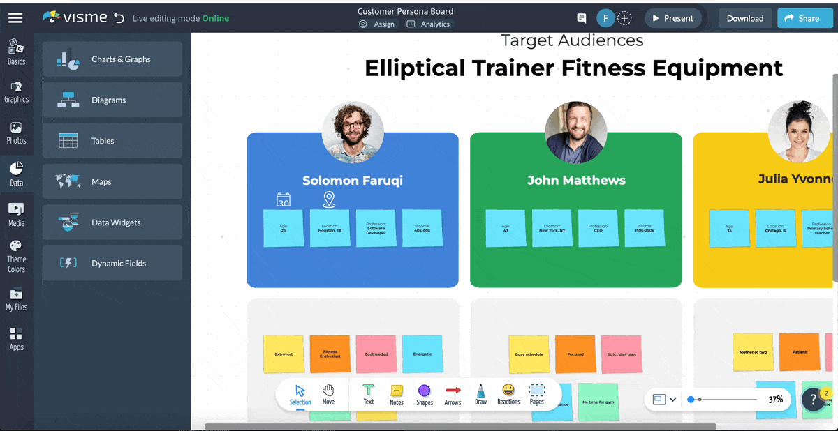Collaborate with Team Members Whiteboard
