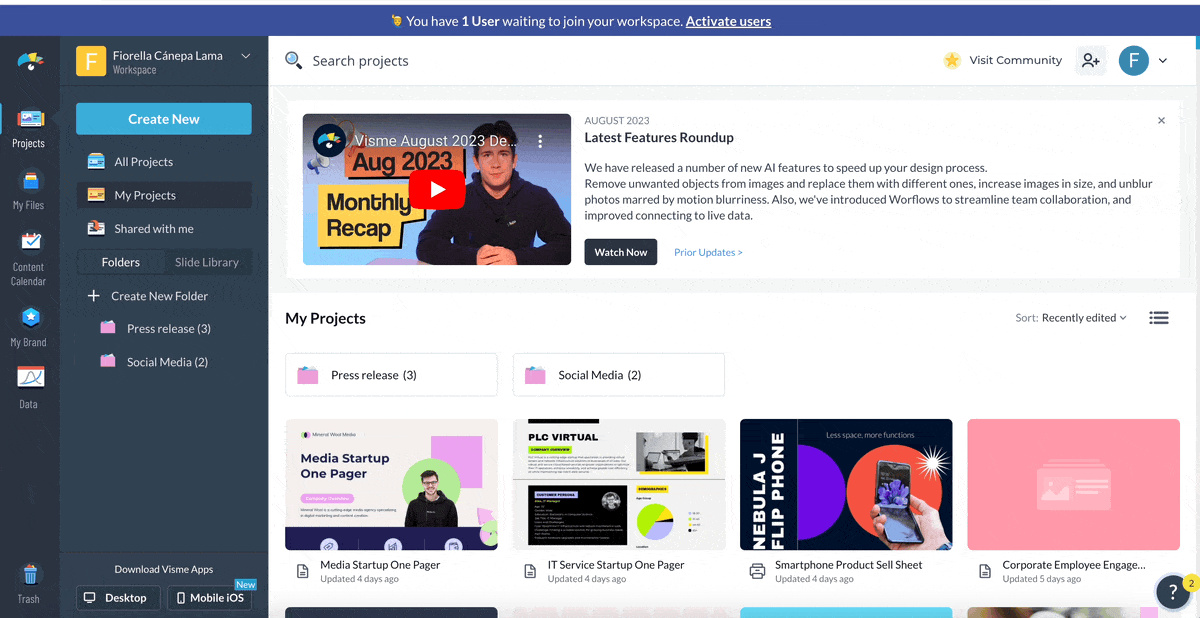 a gif of choosing data sheet templates 
