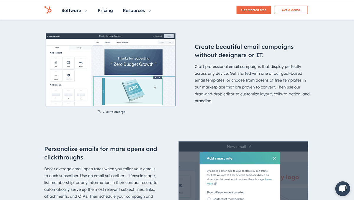 email marketing tool - HubSpot features