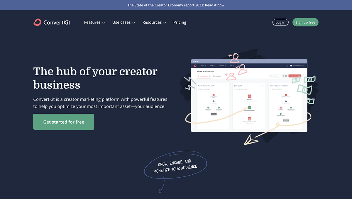 email marketing tool - Convertkit features