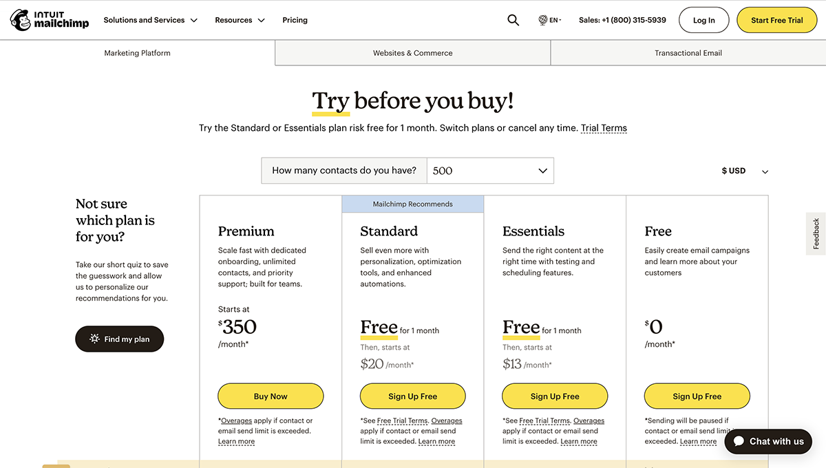 email marketing tool - Intuit mailchimp pricing