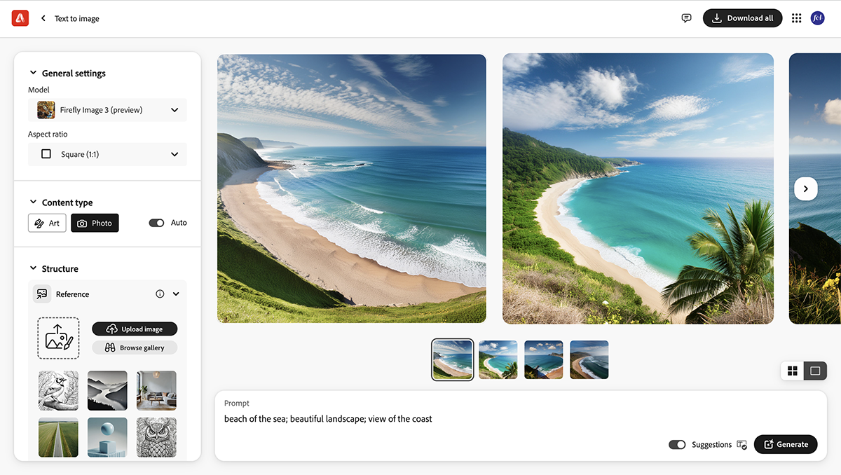 AI Image Generator - Adobe Firefly interface 2