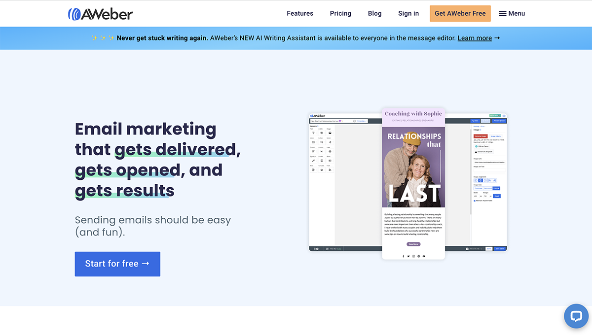 email marketing tool - Aweber features