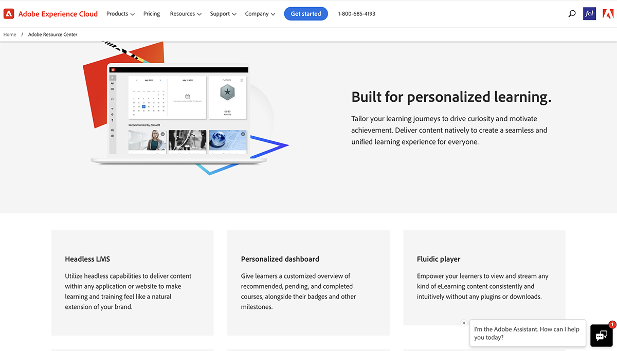 hybrid learning-Adobe learning manager home page
