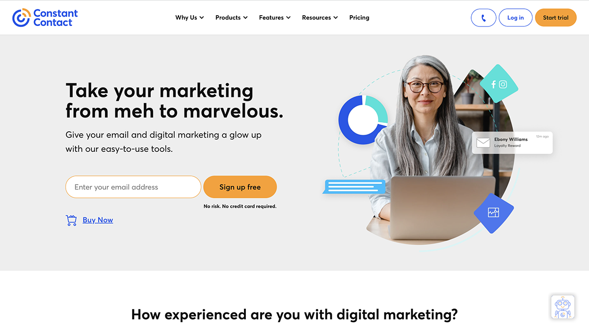 Constant Contact home page